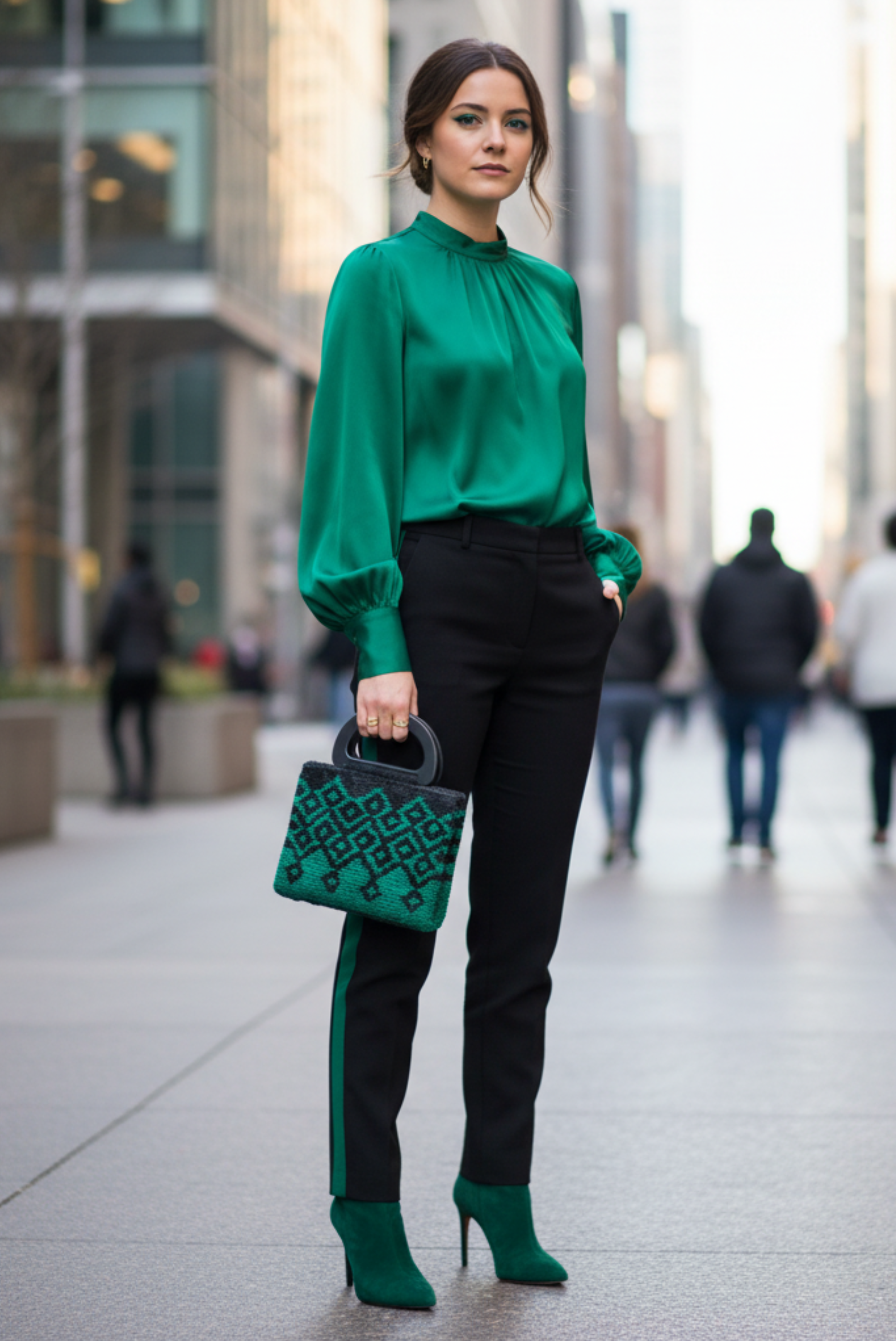 Zeleno-černá taštička